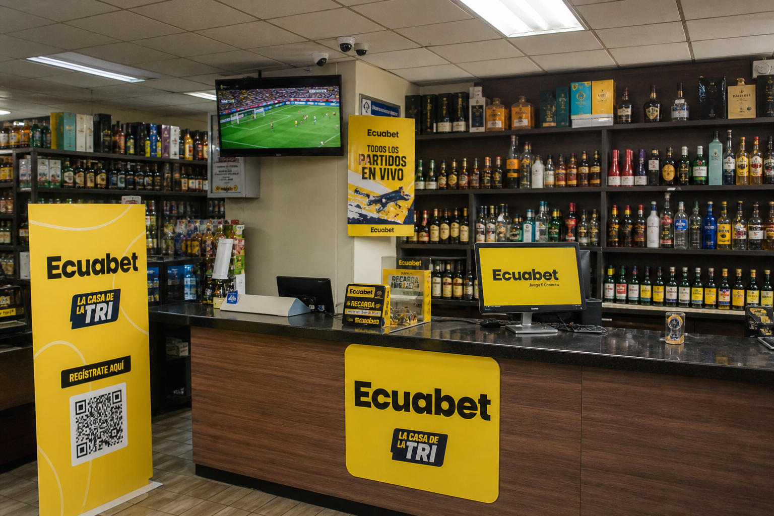 Modelo de licorería como punto de venta Ecuabet